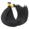 20 Inches I Tip Remy Human Hair Extensions 50 Strands/Pack Pre Bonded Keratin Stick In Hair Extensions Straight Cold Fusion Hair Bundles for Black Women Tipped Microlink Bead Hair Extensio view 2