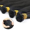 20 Inches I Tip Remy Human Hair Extensions 50 Strands/Pack Pre Bonded Keratin Stick In Hair Extensions Straight Cold Fusion Hair Bundles for Black Women Tipped Microlink Bead Hair Extensio view 3