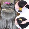 20 Inches I Tip Remy Human Hair Extensions 50 Strands/Pack Pre Bonded Keratin Stick In Hair Extensions Straight Cold Fusion Hair Bundles for Black Women Tipped Microlink Bead Hair Extensio view 4