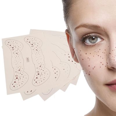 Betued Freckles Tattoo Sticker, 6 Pieces, Temporary Face Tattoo Stickers, Fake Freckles Patch, Waterproof