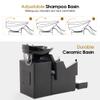 BarberPub Shampoo Barber Classic Chair, Ceramic Shampoo Bowl Sink Chair Station for Spa Beauty Salon 9080 (Grey) view 4