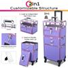 BYOOTIQUE 2in1 Nail Polish Organizer Rolling Makeup Train Case Manicure Cosmetic Trolley Travel Organizer Nail Case with Clear Lid Extendable Trays 4 removable wheels 54 Slots (Purple) view 4