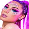 Go Ho Rose Purple Face Body Glitter Gel,Mardi Gras Purple Face Paint Makeup,Holographic Chunky Sequins Glitters for Eye Lip Hair Nails,Festival Rave Accessories,52g view 2