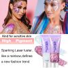Go Ho Rose Purple Face Body Glitter Gel,Mardi Gras Purple Face Paint Makeup,Holographic Chunky Sequins Glitters for Eye Lip Hair Nails,Festival Rave Accessories,52g view 4