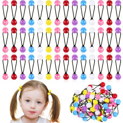 36 Pieces Hair Ties Balls Ponytail Holders Colorful Twin Bead Ponytail Balls 80s 90s Elastic Hair Accessories for Baby Kid(12 mm, Multicolor)