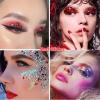 Go Ho Red Face Body Glitter,Singer Concerts Red Face Paint Glitter Makeup,Holographic Chunky Sequins Glitters for Eye Lip Hair Nails,Festival Rave Accessories,52g view 3