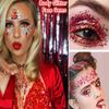 Go Ho Red Face Body Glitter,Singer Concerts Red Face Paint Glitter Makeup,Holographic Chunky Sequins Glitters for Eye Lip Hair Nails,Festival Rave Accessories,52g view 4