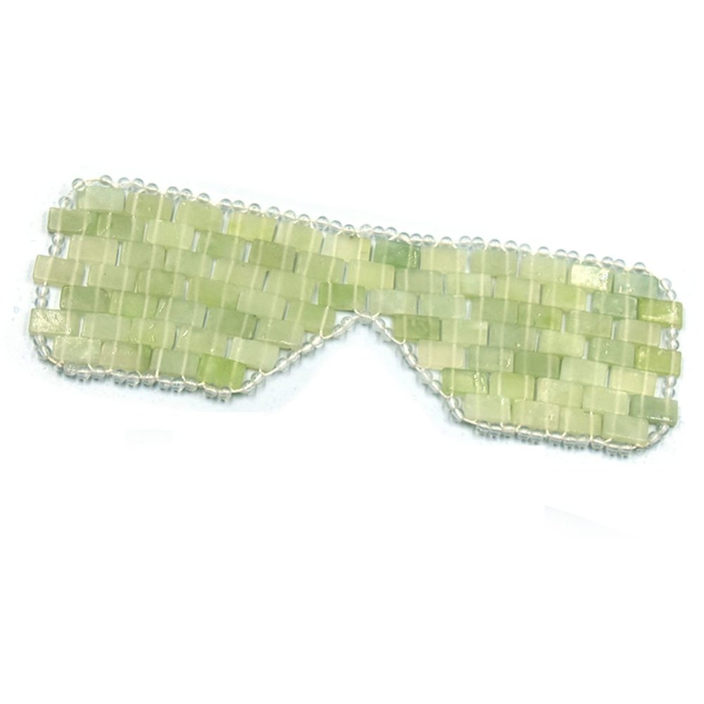 ANGUOEY Jade Eye Mask,Green Jade Eye Mask,Eye Patch Mask, 00% Natural Reusable Jade Eye Mask,Reduce Wrinkles, Puffiness, Irritation(1pcs)-S