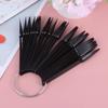 Beaupretty 4sets Fan Shaped Nail Display Wheel Color Plates for Nail Art Practice Black Color Sample Sticks for Beginners and Professionals view 3