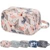 Narwey Travel Toiletry Bag for Women Traveling Dopp Kit Travel Bag for Toiletries Cosmetic Bag Makeup Bag Medicine Bag for Traveling (Beige Flamingo) view 1