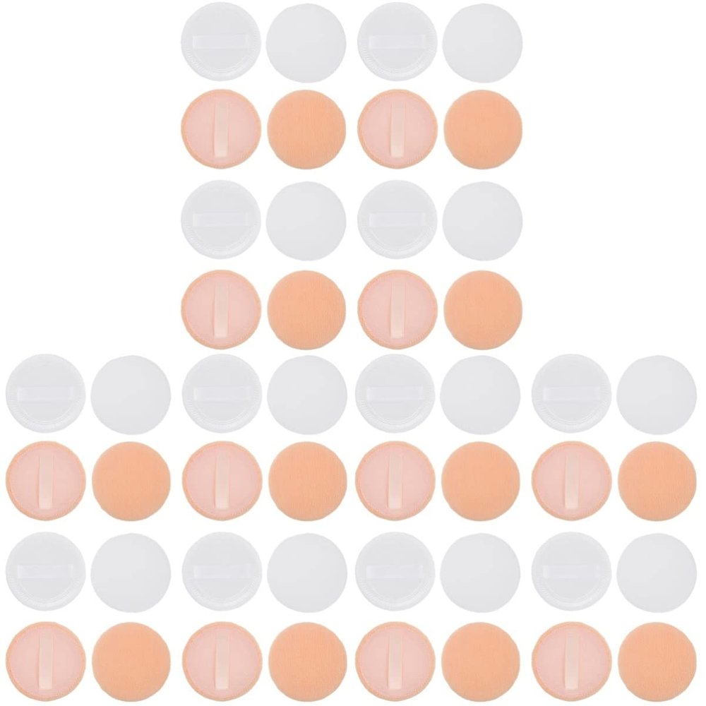 Beaupretty 60pcs Cosmetic Puff Loose Powder Applicators for Foundation and Concealer Soft Makeup Strap for Makeup Application