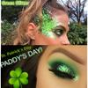 Go Ho Green Face Body Glitter,St Patricks Day Face Glitter Makeup,Green Face Paint Holographic Chunky Sequins Glitters for Eye Lip Hair Nails,Festival Rave Accessories,52g view 4