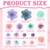 BBTO 21 Pcs Flower Hair Clip Rose Hair Clips Barrettes for Women Flower Accessories Boho Bride Claw Clip Hairpin Brooch Pin Headpiece for Wedding(Blue, Purple) view 3