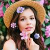 BBTO 21 Pcs Flower Hair Clip Rose Hair Clips Barrettes for Women Flower Accessories Boho Bride Claw Clip Hairpin Brooch Pin Headpiece for Wedding(Blue, Purple) view 4