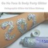 Go Ho Silver Face Body Glitter Gel,Singer Concerts Silver Face Paint Makeup,Holographic Chunky Glitters for Hair/Lip/Nails on Party Halloween Makeup,Festival Rave Accessories,52g view 2