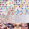 10 Sheets Face Gems Jewels for Makeup Self Adhesive Assorted Shapes Rhinestones for Christmas Crafts, Eye Body Gems Nail Art Festival Party Rave Accessories for Women view 1