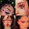 10 Sheets Face Gems Jewels for Makeup Self Adhesive Assorted Shapes Rhinestones for Christmas Crafts, Eye Body Gems Nail Art Festival Party Rave Accessories for Women view 3