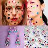 10 Sheets Face Gems Jewels for Makeup Self Adhesive Assorted Shapes Rhinestones for Christmas Crafts, Eye Body Gems Nail Art Festival Party Rave Accessories for Women view 4