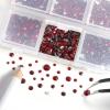 Beadsland 4300pcs Flatback Rhinestones,Dark Red Rhinestone Nail Gems Round Crystal Rhinestones for Crafts,Mixed 6 Sizes with Picking Tweezers and Wax Pencil Kit, SS6-SS20,Dark Siam view 2