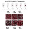 Beadsland 4300pcs Flatback Rhinestones,Dark Red Rhinestone Nail Gems Round Crystal Rhinestones for Crafts,Mixed 6 Sizes with Picking Tweezers and Wax Pencil Kit, SS6-SS20,Dark Siam view 3