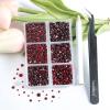 Beadsland 4300pcs Flatback Rhinestones,Dark Red Rhinestone Nail Gems Round Crystal Rhinestones for Crafts,Mixed 6 Sizes with Picking Tweezers and Wax Pencil Kit, SS6-SS20,Dark Siam view 4