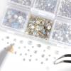 Beadsland 4300pcs Flatback Rhinestones,Glass Rhinestones Nail Gems Round Crystal Rhinestones for Crafts,Mixed 6 Sizes with Picking Tweezers and Wax Pencil Kit, SS6-SS20,Blue Moonlight view 2