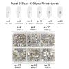 Beadsland 4300pcs Flatback Rhinestones,Glass Rhinestones Nail Gems Round Crystal Rhinestones for Crafts,Mixed 6 Sizes with Picking Tweezers and Wax Pencil Kit, SS6-SS20,Blue Moonlight view 3