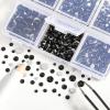 Beadsland 4300pcs Flatback Rhinestones,Black Rhinestone Nail Gems Round Crystal Rhinestones for Crafts,Mixed 6 Sizes with Picking Tweezers and Wax Pencil Kit, SS6-SS20,Jet Black view 3