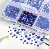 Beadsland 4300pcs Flatback Rhinestones,Royal Blue Rhinestone Nail Gems Round Crystal Rhinestones for Crafts,Mixed 6 Sizes with Picking Tweezers and Wax Pencil Kit, SS6-SS20,Sapphire view 3