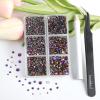 Beadsland 4300pcs Flatback Rhinestones,Blue Rhinestone Nail Gems Round Crystal Rhinestones for Crafts,Mixed 6 Sizes with Picking Tweezers and Wax Pencil Kit, SS6-SS20,Blue Volcano view 4