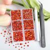 Beadsland 4300pcs Flatback Rhinestones,Orange Rhinestone Nail Gems Round Crystal Rhinestones for Crafts,Mixed 6 Sizes with Picking Tweezers and Wax Pencil Kit, SS6-SS20,Hyacinth/Orange view 2