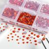 Beadsland 4300pcs Flatback Rhinestones,Orange Rhinestone Nail Gems Round Crystal Rhinestones for Crafts,Mixed 6 Sizes with Picking Tweezers and Wax Pencil Kit, SS6-SS20,Hyacinth/Orange view 3
