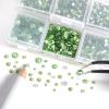 Beadsland 4300pcs Flatback Rhinestones, Light Green Nail Gems Round Crystal Rhinestones for Crafts, Mixed 6 Sizes with Picking Tweezers and Wax Pencil Kit, SS6-SS20, Peridot/Light Green view 2