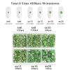 Beadsland 4300pcs Flatback Rhinestones, Light Green Nail Gems Round Crystal Rhinestones for Crafts, Mixed 6 Sizes with Picking Tweezers and Wax Pencil Kit, SS6-SS20, Peridot/Light Green view 3