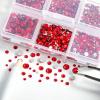 Beadsland 4300pcs Flatback Rhinestones,Light Red Rhinestone Nail Gems Round Crystal Rhinestones for Crafts,Mixed 6 Sizes with Picking Tweezers and Wax Pencil Kit, SS6-SS20,Light Siam view 2