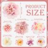 BBTO 21 Pcs Flower Hair Clip Rose Hair Clips Barrettes for Women Flower Accessories Boho Bride Claw Clip Hairpin Brooch Pin Headpiece for Wedding(Pink, Purple) view 3