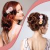 BBTO 21 Pcs Flower Hair Clip Rose Hair Clips Barrettes for Women Flower Accessories Boho Bride Claw Clip Hairpin Brooch Pin Headpiece for Wedding(Pink, Purple) view 4