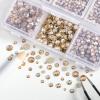 Beadsland 4300pcs Flatback Rhinestones,Gold Rhinestone Nail Gems Round Crystal Rhinestones for Crafts,Mixed 6 Sizes with Picking Tweezers and Wax Pencil Kit, SS6-SS20,Golden Shadow view 3