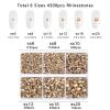 Beadsland 4300pcs Flatback Rhinestones,Gold Rhinestone Nail Gems Round Crystal Rhinestones for Crafts,Mixed 6 Sizes with Picking Tweezers and Wax Pencil Kit, SS6-SS20,Golden Shadow view 4