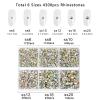 Beadsland 4300pcs Flatback Rhinestones,AB Crystal Rhinestone Nail Gems Round Crystal Rhinestones for Crafts,Mixed 6 Sizes with Picking Tweezers and Wax Pencil Kit, SS6-SS20,Crystal AB view 4