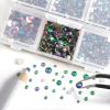 Beadsland 4300pcs Flatback Rhinestones,Green Rhinestones Nail Gems Round Crystal Rhinestones for Crafts,Mixed 6 Sizes with Picking Tweezers and Wax Pencil Kit, SS6-SS20,Green Volcano view 2