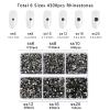 Beadsland 4300pcs Flatback Rhinestones,Gray Rhinestone Nail Gems Round Crystal Rhinestones for Crafts,Mixed 6 Sizes with Picking Tweezers and Wax Pencil Kit, SS6-SS20,Black Diamond view 4