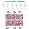 Beadsland 4300pcs Flatback Rhinestones,Pink Rhinestone Nail Gems Round Crystal Rhinestones for Crafts,Mixed 6 Sizes with Picking Tweezers and Wax Pencil Kit, SS6-SS20,Light Rose/Light Pink view 4