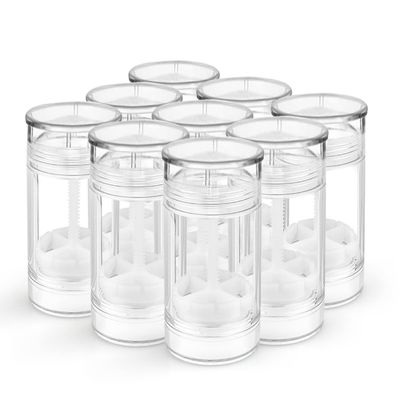 9 PCS 2.5oz/75ml Round Plastic Containers, Reusable Clear Twist Up Filling Stick Holder, Makeup Stick for DIY Balm, Chapsticks, Bottom-Filling