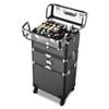 BYOOTIQUE 2in1 Nail Polish Organizer Rolling Makeup Train Case Manicure Cosmetic Trolley Travel Organizer Nail Case with Clear Lid Extendable Trays 4 removable wheels 54 Slots (Black) view 1