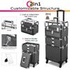 BYOOTIQUE 2in1 Nail Polish Organizer Rolling Makeup Train Case Manicure Cosmetic Trolley Travel Organizer Nail Case with Clear Lid Extendable Trays 4 removable wheels 54 Slots (Black) view 4