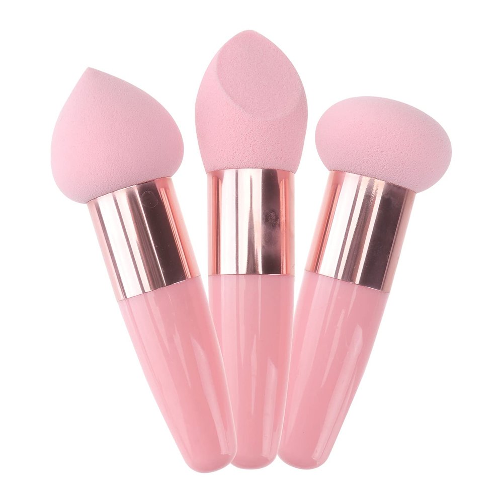 SHERCHPRY Multifunctional Makeup Pen Set with Double-End Sponge Applicators Portable Sponges for Foundation Application Compact 3-Piece Cosmetic Tool for Travel
