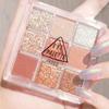 Kayswang 9 colors glitter eyeshadow palette makeup palette matte high pigment color cream texture natural eye shadow powder eye shadow palette in autumn and winter long lasting and waterproof (orange) view 2