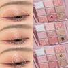 Kayswang 9 colors glitter eyeshadow palette makeup palette matte high pigment color cream texture natural eye shadow powder eye shadow palette in autumn and winter long lasting and waterproof (pink) view 3
