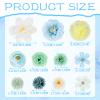 BBTO 21 Pcs Flower Hair Clip Rose Hair Clips Barrettes for Women Flower Accessories Boho Bride Claw Clip Hairpin Brooch Pin Headpiece for Wedding(Blue) view 3